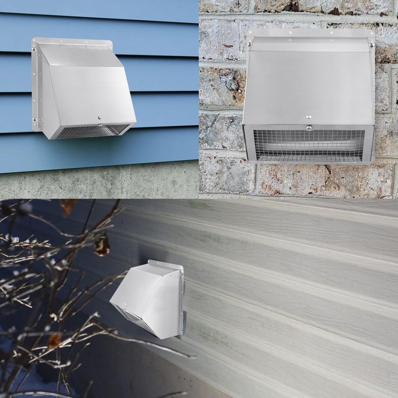 6 Inch Wall Vent Cover,Exterior Wall Vent Hood with Screen