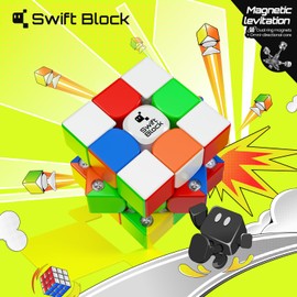 Swift Block 3x3 Maglev Speed Cube, Magnetic Magic Cube Smooth and Fast Puzzle with 48 Magnetic Capsules, Adjustable Tension for Kids and Adults
