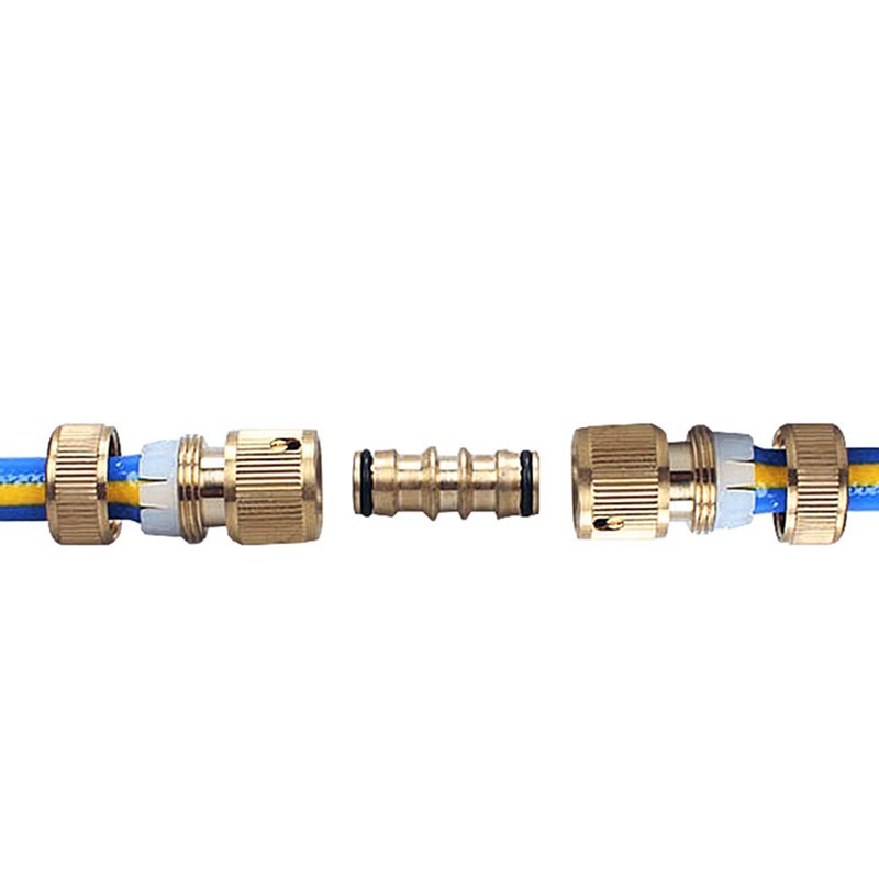5PCS Brass Garden Hose Connectors Kit - 2 Quick Connect