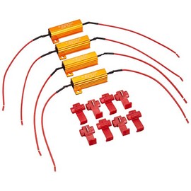 《Z-122-04》◆ 4個セット 抵抗器(12V 50W 6Ω) LED ウィンカー ハイフラ防止 エレクトロタップ8個付き◆