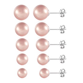 ALEXCRAFT Stud Earrings 925 Silver Earrings Set for Women Men Hypoallergenic Sleeper Stud Set, Sterling Silver