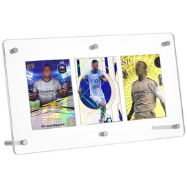 PH PandaHall 3-Slot Clear Acrylic Trading Card Display Case Baseball Cards Display Frame Collectibles Sports Card Stands Cards Displaying Wall with Screw for Pictures Photo Storage Displaying