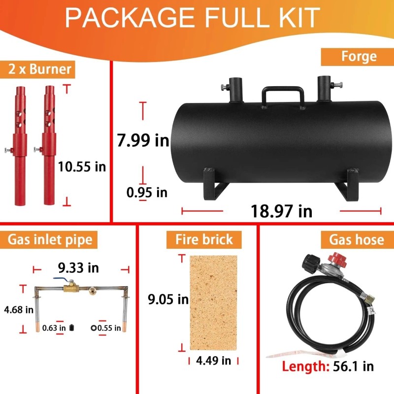 Unbranded Propane Forge Double Burner For Knife And Tool Making-Portable
