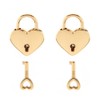 Warmtree Small Metal Heart Shaped Padlock Mini Lock with Key