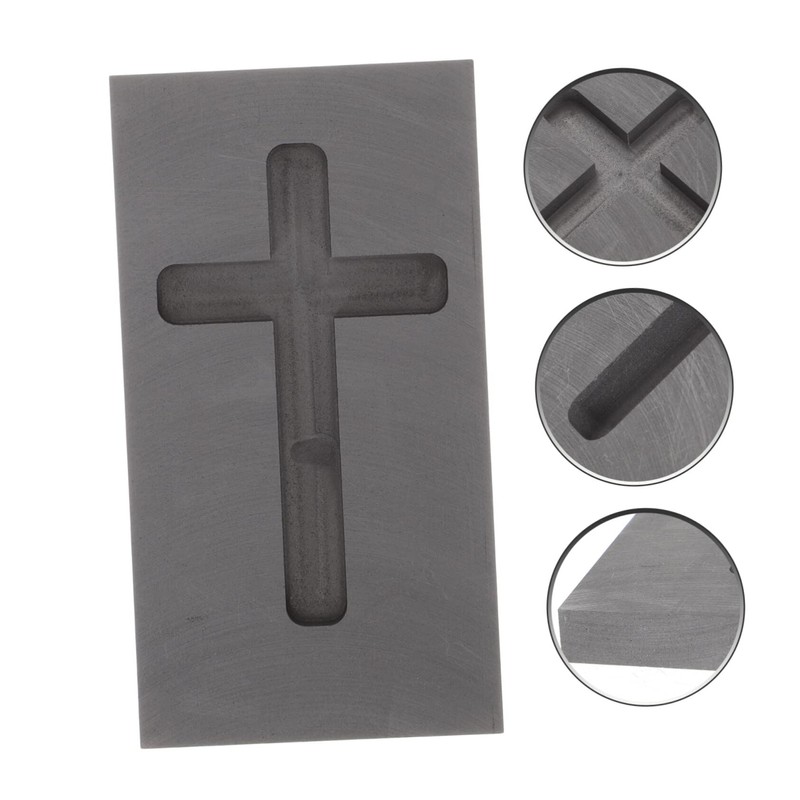 Alipis Jewelry Tools 3pcs Cross Mold Graphite Black Ingot Molds