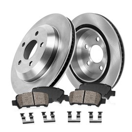 Callahan Brake Parts Rear Brake Kit For Hyundai Kona 2018-2022, Kia Seltos 2021-2022 [Model Specific] Replacement Brake Rotors with Ceramic Brake Pads