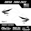 Honda CRF50 Shroud Graphics Red 2004-2022 Style C white FREE