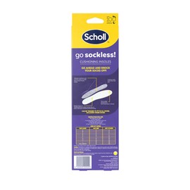 Scholl Go Sockless Cushioning Insoles with Odour Control - 6 Insoles (3 Pairs) per Pack. Men's Shoe Sizes 7-13 - Women's Shoe Sizes 5-10 - Cut to Fit to Your Size. Perfect Alternative to Socks