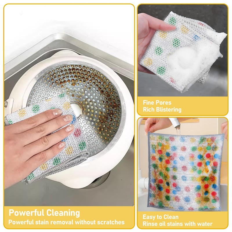 XANGNIER 10 Pcs Non Scratch Wire Dishcloth,2025 New Upgrade Steel