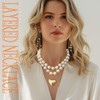 Ushiny Pearl Necklace Golden Love Necklace 2-Piece Pearl Necklace for