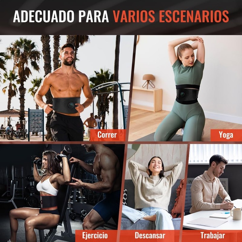 Estimulador de ABS, Cinturón de Tonificación Abdominal