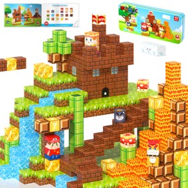 Coodoo Magnetic Blocks Travel Toys with Portable Metal Tin – Toddler Magnet Tiles Building Blocks STEM, Montessori Kids Toys for 3+ Year Old Boys & Girls, Classroom Must Haves, and Sensory Toys