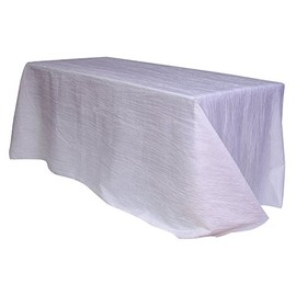 Your Chair Covers Rectangular Crinkle Taffeta Tablecloths, White 90" x 156"