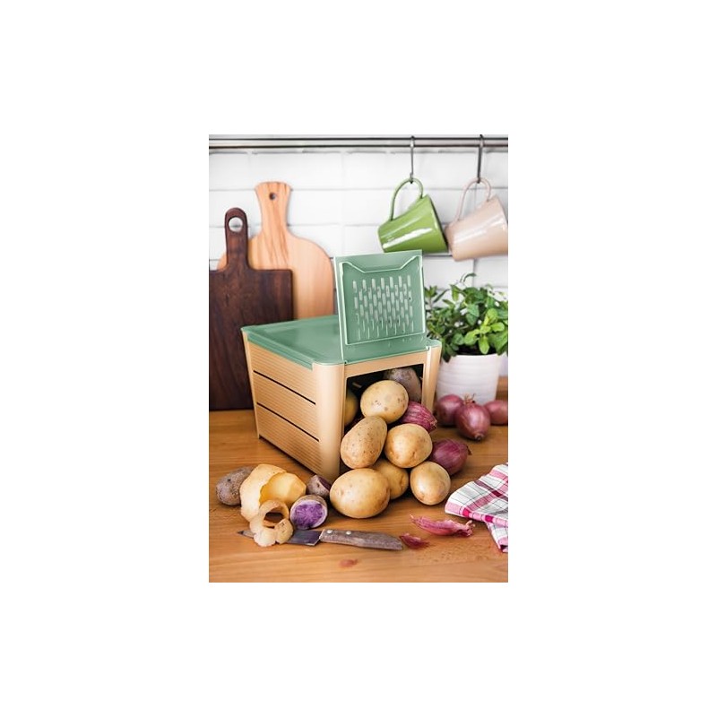 Snips Potato and vegetable container, brown and green, 3 kg,
