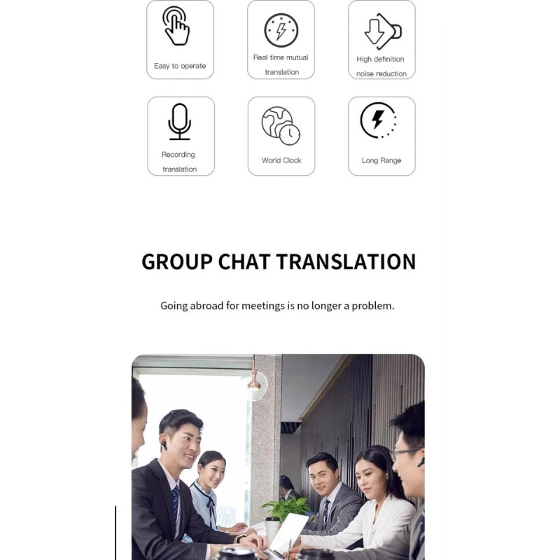 Zidoxing AI Smart Voice Translation Real Time Earbuds 3-in-1 *[144+