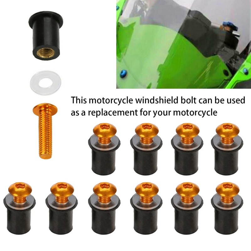 CGEAMDY Pack of 10 Windscreen Nuts, 5 mm Motorcycles Windscreen
