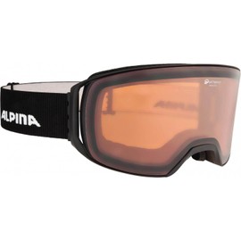 ALPINA ARRIS Q Mirrored, Contrast Enhancing & Polarised OTG Ski Goggles with 100% UV Protection for Adults, Matte Black, One Size