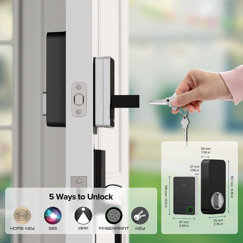X3 Smart Home Key Keyless Entry Fingerprint Door Lock, Silver