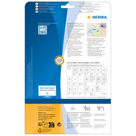 HERMA 4682 Labels transparent matt A4 97x42,3 mm film 300 pcs.