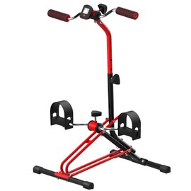 hatleues Pedal Exerciser Bike Hand Arm Leg and Knee Peddler Adjustable Fitness Equipment for Seniors, Elderly Home Pedal Exercise Bike for Full Body Workout - Great Gift for Elderly Red