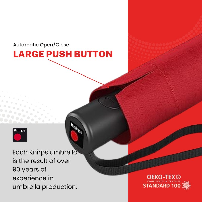 Knirps A.200 Medium Duomatic Pocket Umbrella, Compact and Storm-Proof, Wind