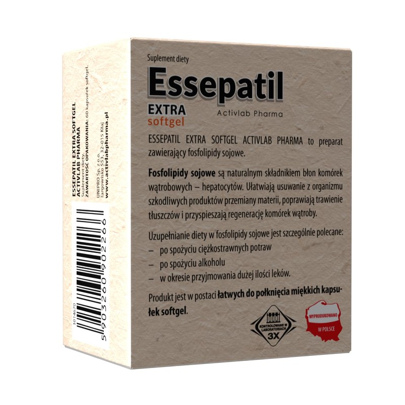 Essepatil Extra Soft Gel 60 Capsules - Soy Lecithin, Liver