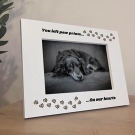 Red Ocean Dog Memorial Photo Frame You Left Paw Prints On Our Hearts Dog Picture Frame 7x5 In Memory Gift Of Dog Puppy Pet Special Photo Frame Dog Gift