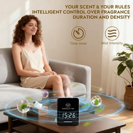 Namste Smart Waterless Diffuser HVAC Scent Machine with Clock & Bluetooth Control 3000 Sq.Ft - Essential Oil Level Monitoring 300ML Diffusers Cold Air Tech for Large Room Home Office Aromatherapy