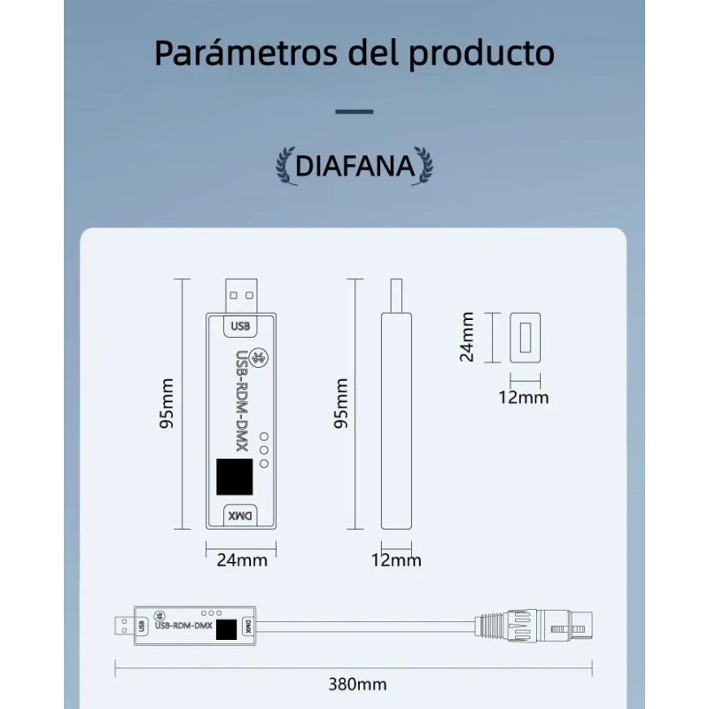 Interfaz Dmx Rdm Via Bluetooth Smartphone 96 Canales Con App
