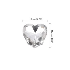 uxcell 20Pcs Heart Sew on Rhinestone, 10x10mm Heart Crystal Glass Rhinestones Metal Flat Back Gems with Silver Prongs Setting for Crafts, DIY Jewelry, Clothes (White)