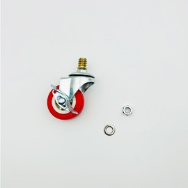 LIKERAINY Swivel 8mm Bolt Threaded Fixing Caster PU Wheels IC4214A with Brake 360 Degree General Purpose Castors Size Ø 50mm Pack of 4 Pieces