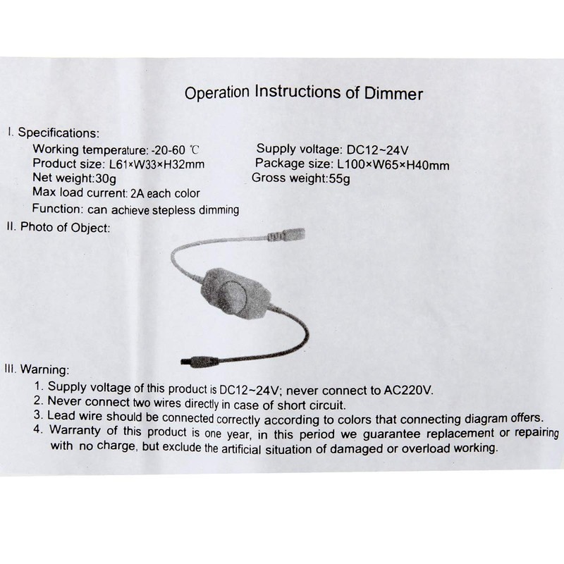 Dimmable LED Controller Supernight 12V 2A Dimmer Adjustable Controller for