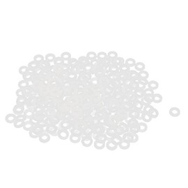 uxcell Nylon Flat Washers M2.5 5mm OD 2.5mm ID 1mm Thickness Sealing Gasket for Faucet Pipe Water Hose, White, Pack of 200