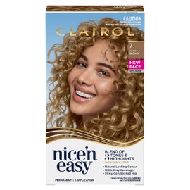 Clairol Nice 'N Easy Permanent Hair Colour 7 Natural Dark Blonde, 100% Grey Coverage, Natural Looking Hair Colour
