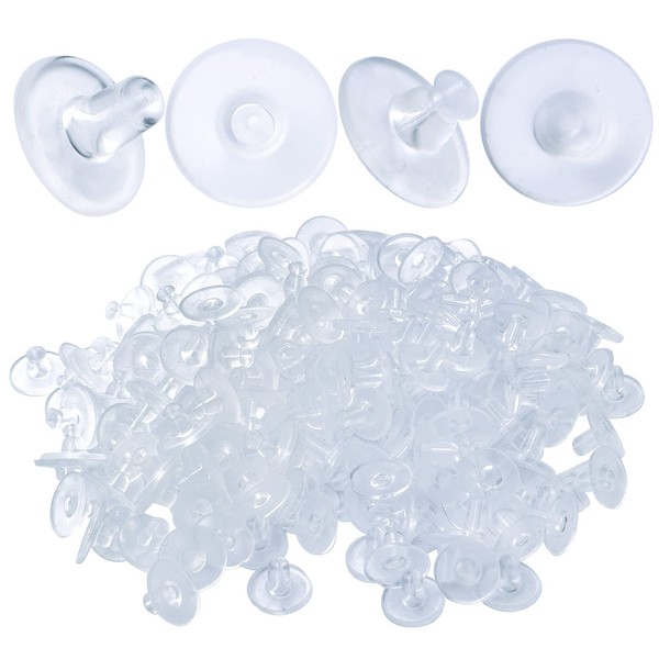 Clear Silicone Earring Backs,200pcs 2 Styles Earring Backing Stoppers Bullet