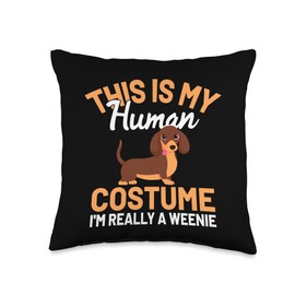 Long Haired Dapple Dachshund Gifts For Women Cute Wiener Dog Mom Doxie Weenie-Dackel & Dachshund Women Throw Pillow, 16x16, Multicolor