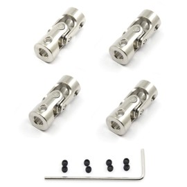 Befenybay 4 Pcs 4mm to 4mm Universal Joint Shaft Coupling with Screws for Motor