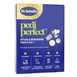 Dr. Scholl's Pedi Perfect Kit Pedicure Completo, Trattamento Piedi Secchi e Screpolati, Pediluvio, Pietra Pomice, Maschera Piedi Idratante e Crema, Cura Talloni a Casa