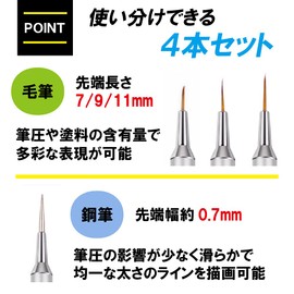 AllBright Smash Holder, Bristle Brush, Steel Brush, Face Brush, Plastic Model, Gunpla, Figure, Nail Art, Painting, Miniature, Painting, Coloring, Paint Brush, Crafts, Marking, Doll, Doll Making, Extra Fine Point (4 Pieces)