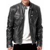 DECIMAL Men's Black Genuine Lambskin Leather Biker Jacket VINTAGE REAL