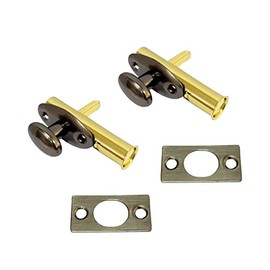 QCAA Solid Brass Mortise Door Bolt, Antique Brass, 2 Pack, Made in Taiwan