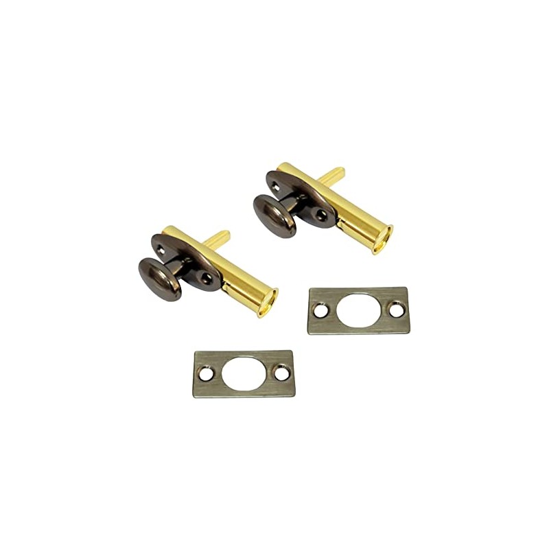 QCAA Solid Brass Mortise Door Bolt, Antique Brass, 2 Pack,