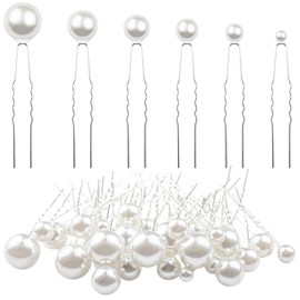 ELANE 36 Pcs Pearl Hair Pins and Bridal Accessories with Pearl Bobby Pins for Wedding Hairstyles (Silver)