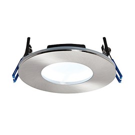 Saxby OrbitalPLUS 9W Satin Nickel Die Cast Aluminium IP65 Cool White Recessed Anti Glare Fire Rated LED Downlight