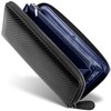 GRACE Men's Wallet, Round Zipper, Italian, Carbon Leather, Large Capacity,