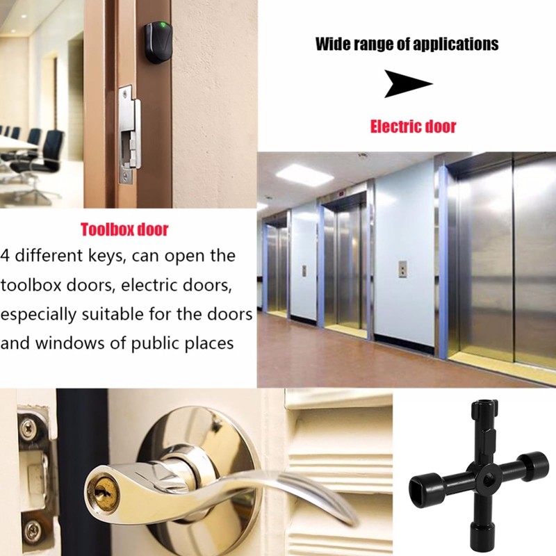 Kandishiex 12PCS 4 in 1 Meter Box Key, Universal Cross