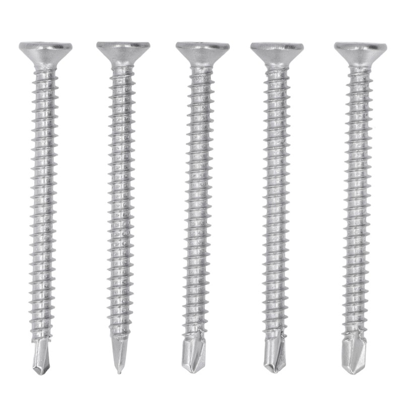 200Pcs Self Drilling Screw Cross Countersunk Head 410 Stainless Steel