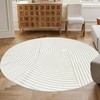 Lacomfy Round Indoor Area Rug Modern Line 5.3Ft Large Carpet