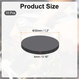 PATIKIL Rubber Solid Discs Washers, 10 Pcs 30mm OD x 4mm Thick Rubber Round Gasket Pad Bushings Spacer Washer for DIY Gasket Craft, Black