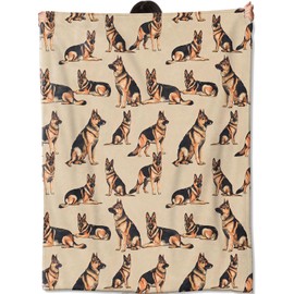 amepay German Shepherd Blanket Gifts for Kids Women Adult Girls,Cartoon Puppy Dog Throw Blankets,Soft Comfy Lightweight for Home Couch Bed Sofa Farm Cool Decor,Playful Pet Art 50x60in